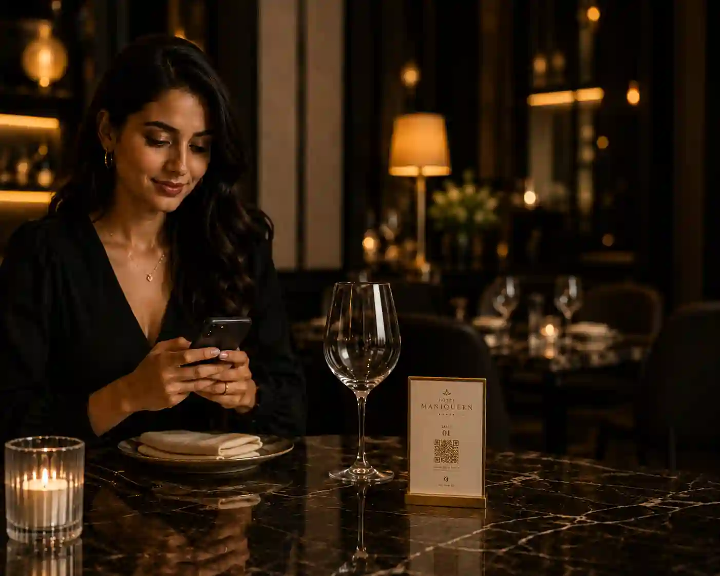Guests ordering at a restaurant table
