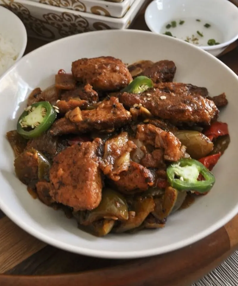 Pan Fried Fish Schezuan ( 6 pcs )