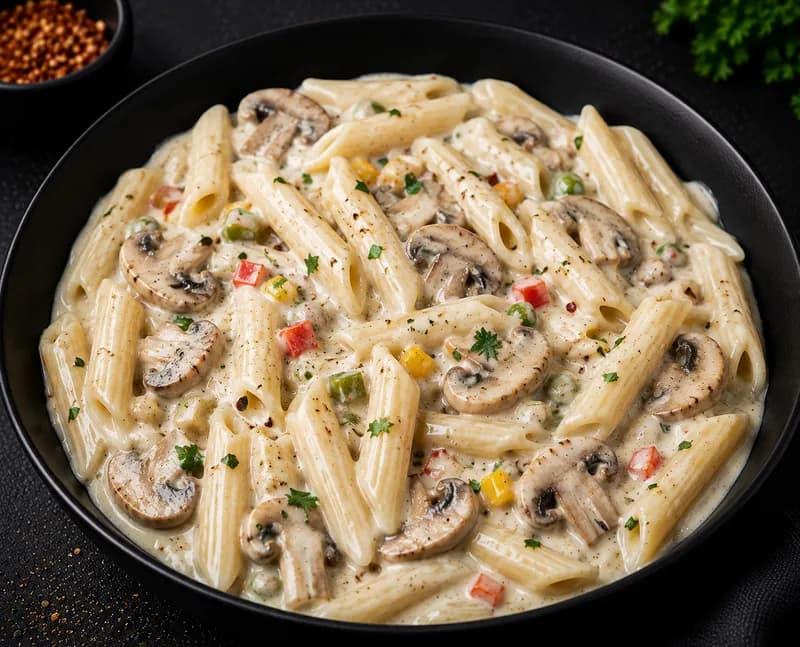 White Sauce Mashroom Pasta