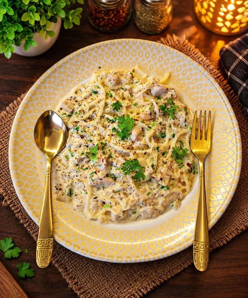 Alfredo Spaghetti Chicken Pasta