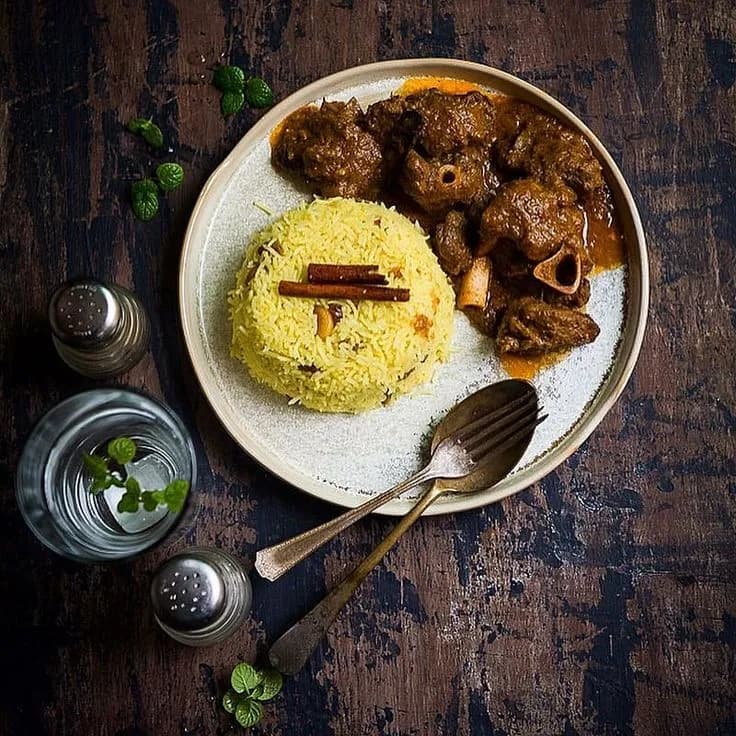 Mutton Kosha (2 Pcs) with Basonti Polao